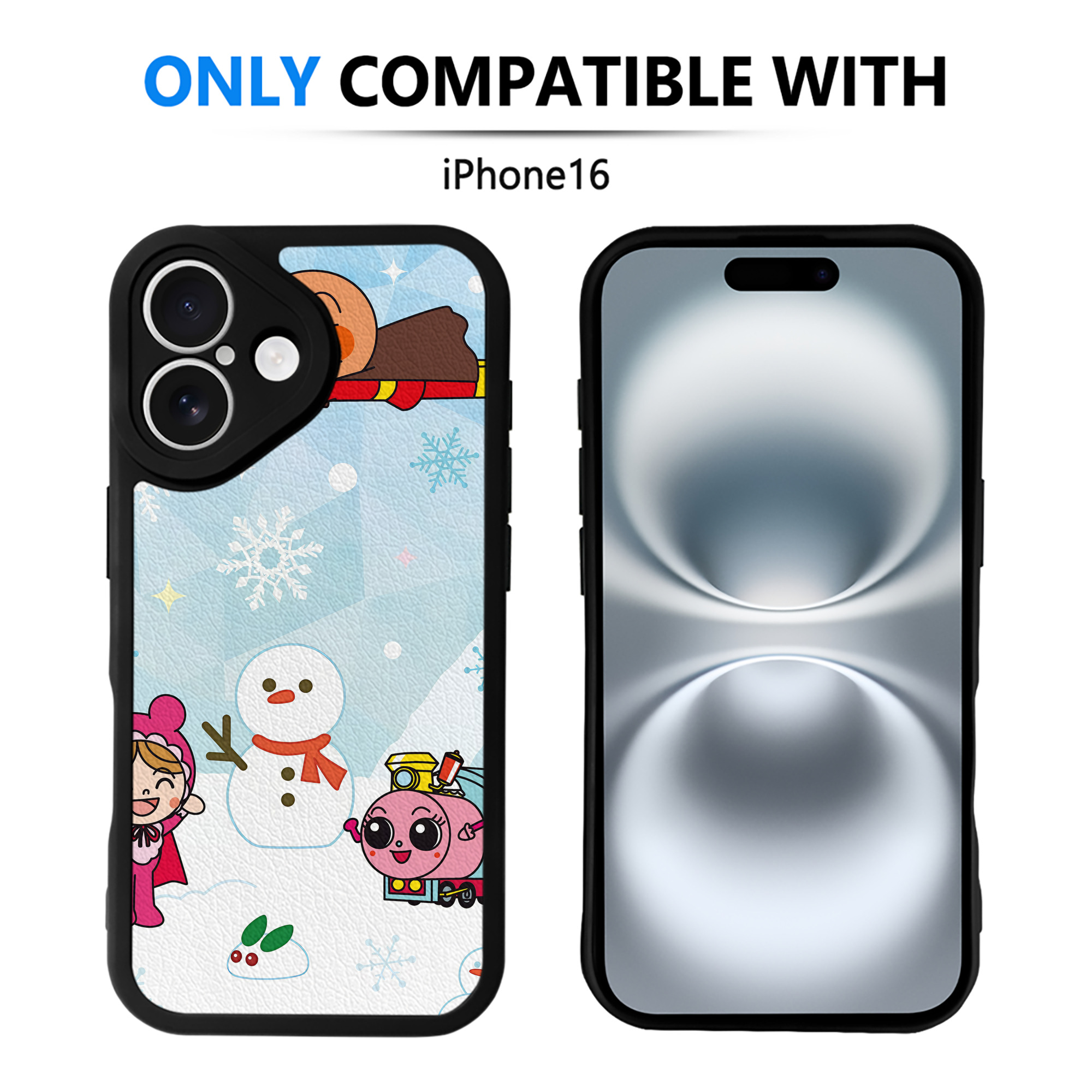 （画像用） アンパンマン Anpanman 【iPhone 16シリーズ対応】シリコンスマホケース（レザー調） 材質：シリコン